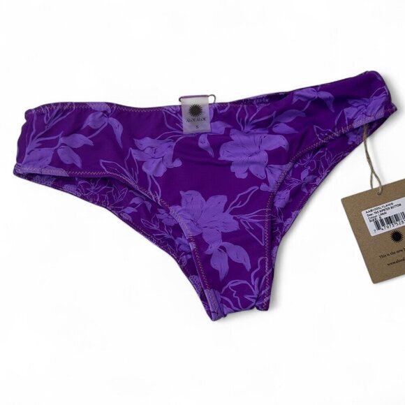 Aloe Women's Purple Floral Reversible 2 Piece Bikini - Top (M), Bottoms (S) NWT - Picture 7 of 10